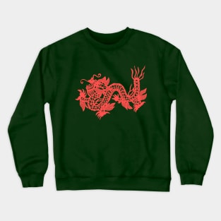 Traditional Papercut Dragon Red Crewneck Sweatshirt